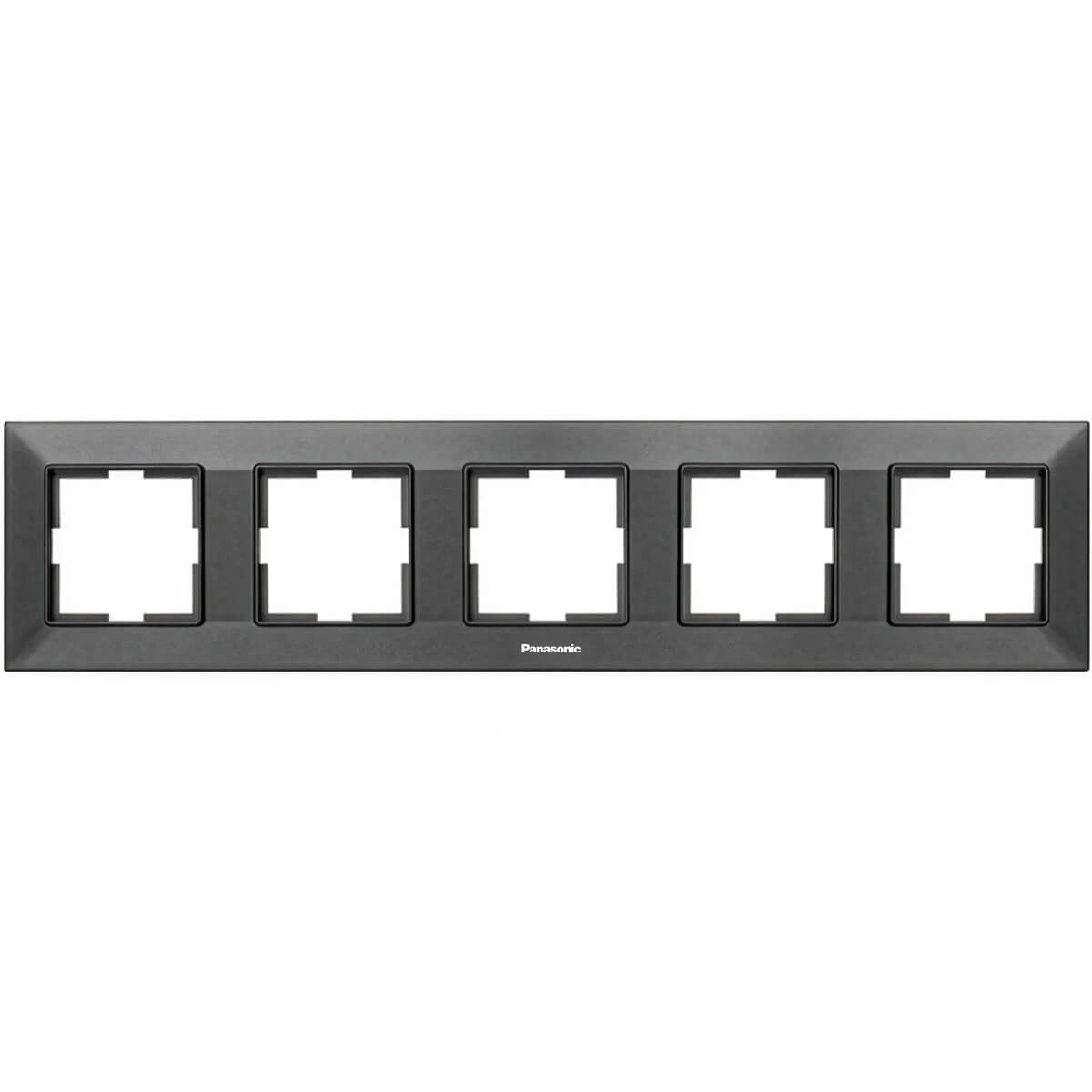 Ramă 5 posturi orizontală Panasonic Arkedia Slim neagră, 83×367×9.7 mm (WNTF08052BL)