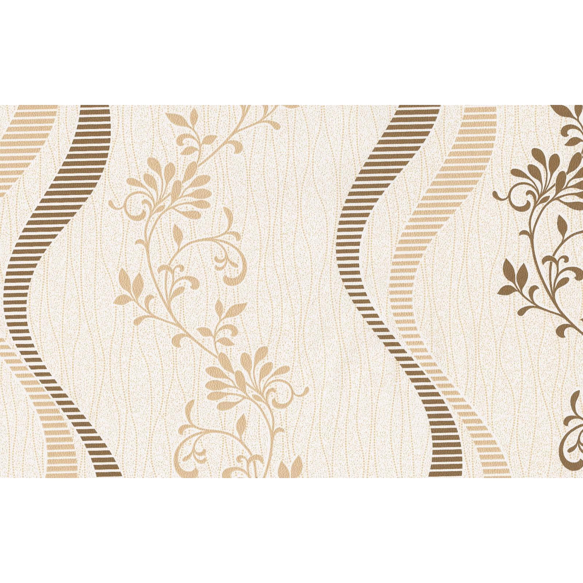 Tapet din hârtie Bryanskie Oboi Tango 2, bej, ramuri, embosat, 0,53 x 10 m