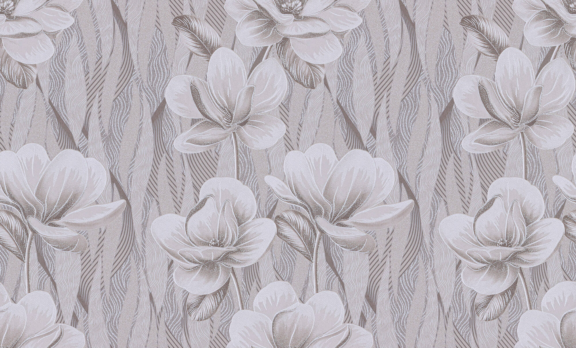 Обои виниловые на бумажной основе BELVINIL Флоранс 0,53 х 10 м светло-коричневые 0538-61