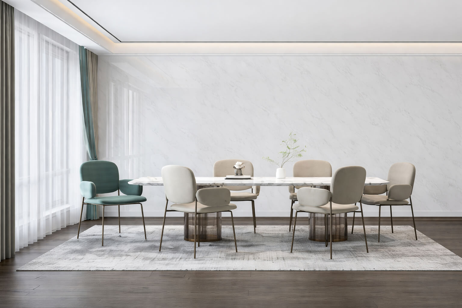 Самоклеящаяся панель ПВХ под мрамор, 1220х2800х2,3 мм, в рулоне 6156 K9