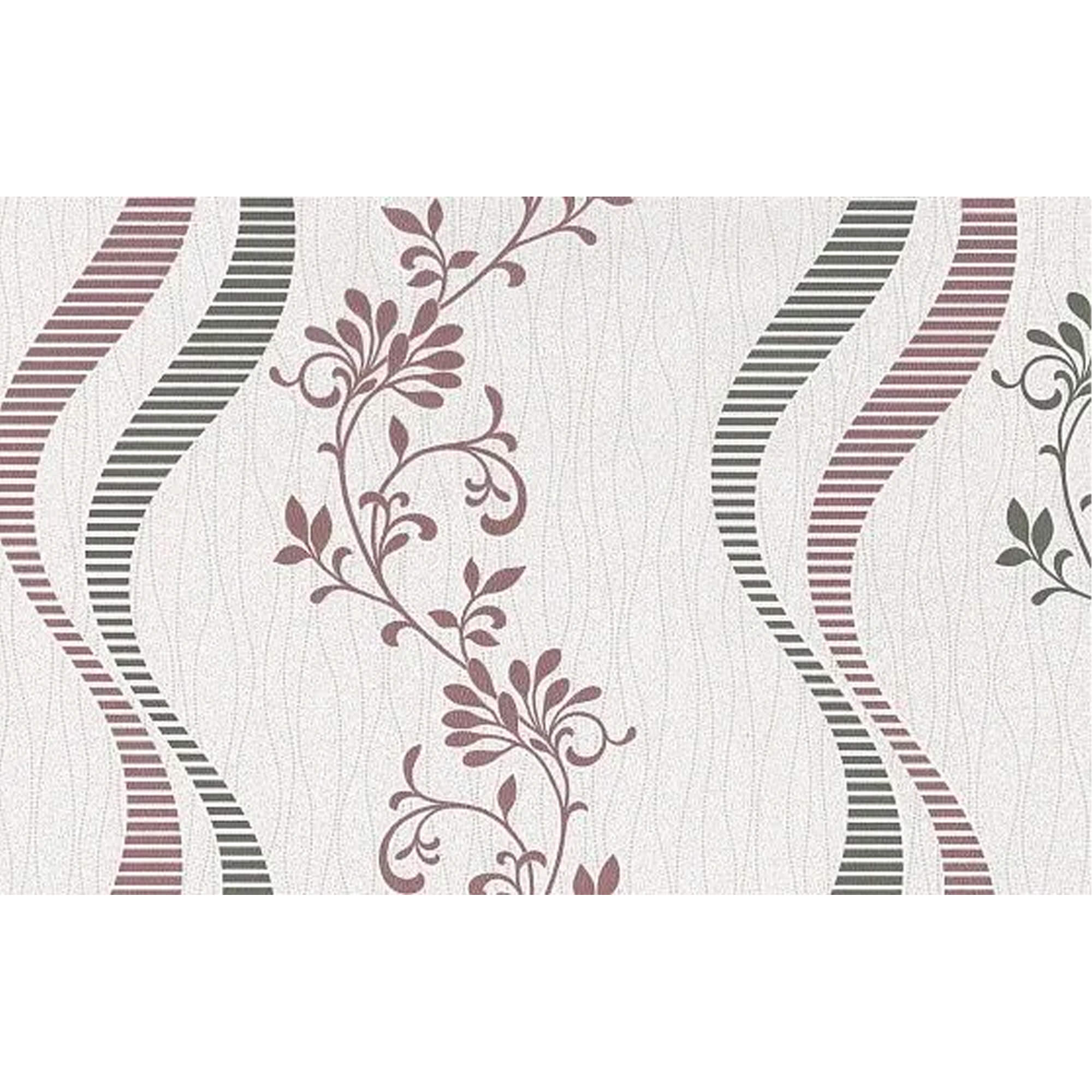 Tapet din hârtie Bryanskie Oboi Tango 10, gri-bej, ramuri, embosat, 0,53 x 10 m