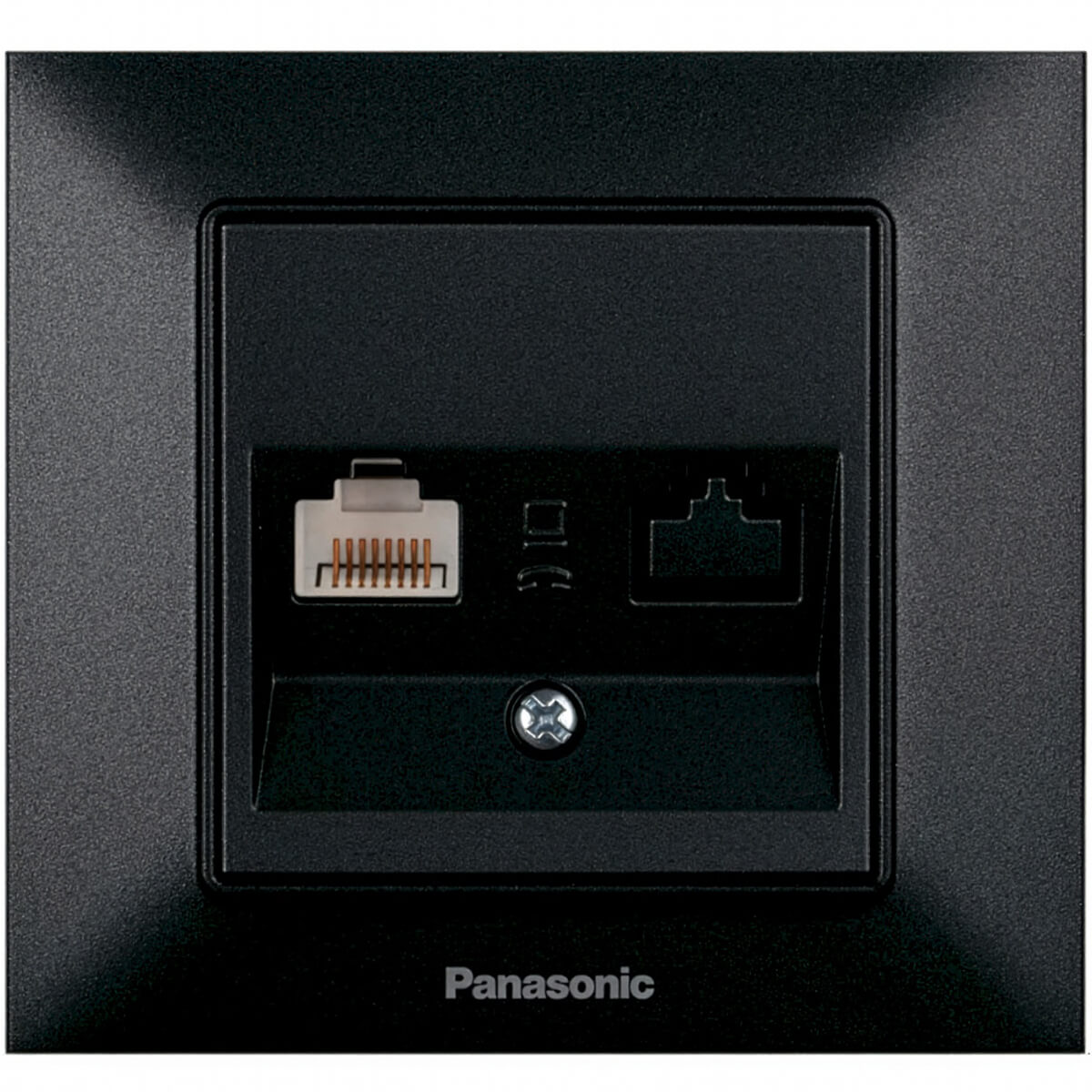 Priză de rețea RJ45 Cat6 Panasonic Arkedia Slim neagră (WNTC04052BL)