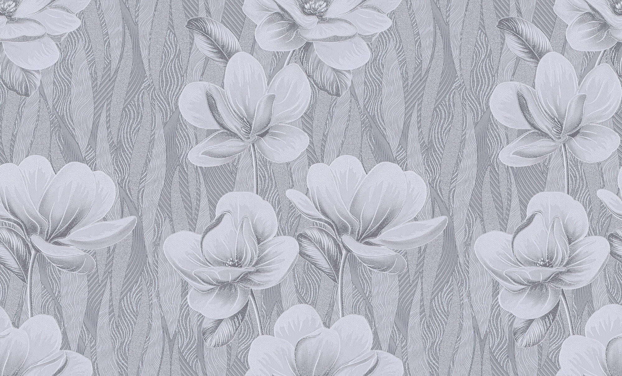 Обои виниловые на бумажной основе BELVINIL Флоранс 0,53 х 10 м серые 0538-21