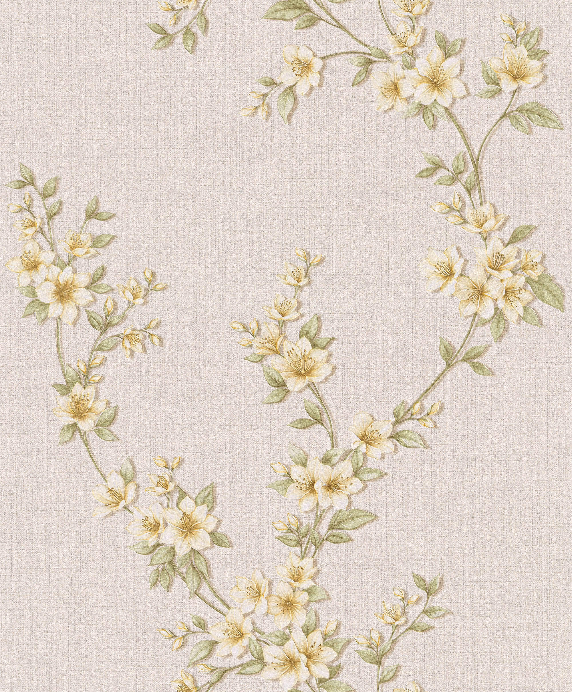 Tapet duplex hârtie bej model floral vegetal Vica
