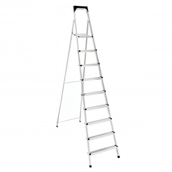 Scară dublă cu trepte Ozege 9+1 trepte, 62 x 176 x 275 cm, profil pătrat