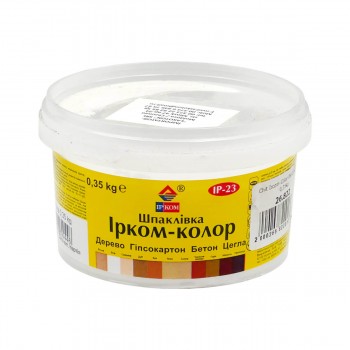 Шпаклевка по дереву и минеральным поверхностям ИРКОМ-Колор ИР-23, акриловая, белая, 0,35 кг