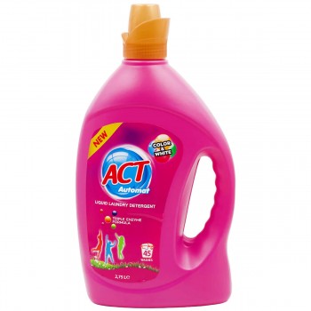 Гель для стирки ACT 2.75 л, универсальный для белого и цветного белья
