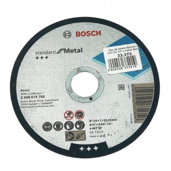 Круг отрезной по металлу BOSCH 125 х 1 х 22,2 мм (Арт. 2608619768)