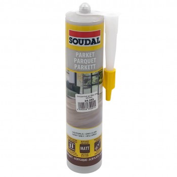 Ermetic acrilic Soudal pentru parchet și pardoseli din lemn, gri deschis 280 ml