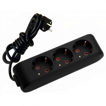 Prelungitor casnic Viko cu împământare 5 m 16 A 230 V 3 prize IP20 PVS 3x1.00 mm2 negru 90134305