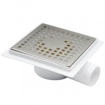 Sifon pardoseală de duș Guclu Plastik 150x150 mm, d.50 mm, ieșire laterală, grilă din oțel inoxidabil (art. 5104)