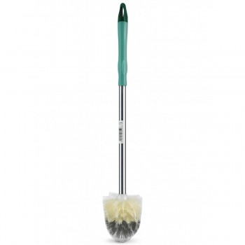 Perie WC cu mâner lung, verde, din metal și plastic HU1075