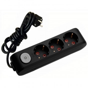Prelungitor casnic Viko cu împământare 3 m 16 A 250 V 3 prize IP20 PVS 3x0.75 mm2 3.5 kW negru 90138303