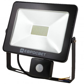 Proiector LED EVROSVET EV-30-01D 30 W, cu senzor de mișcare, 6400K, IP65, 180-260 V