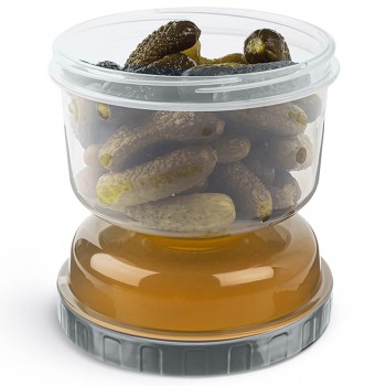 Container pentru murături HobbyLife, 125x125x135 mm, fund dublu, sită interioară (Art. 021391)