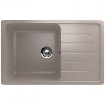 Chiuvetă pentru bucătărie Ulgran U-400-302 încastrată 750x495 mm, din marmură artificială, nisip, o cuvă cu aripă