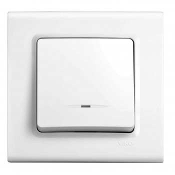 Întrerupător instalare ascunsă cu indicator Viko alb un buton Linnera 90400019