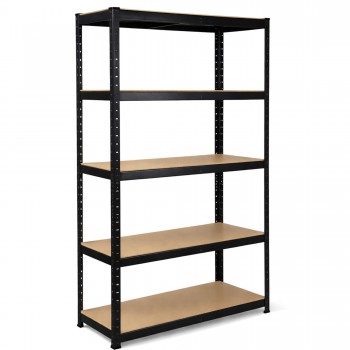 Стеллаж складской GardenLine REGP2H 180х90х40 см, 5 полок, МДФ, металлический каркас, нагрузка 175 кг, черный