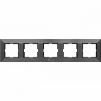 Рамка 5-местная Panasonic Arkedia Slim горизонтальная, черная, 83х367х9.7 мм WNTF08052BL