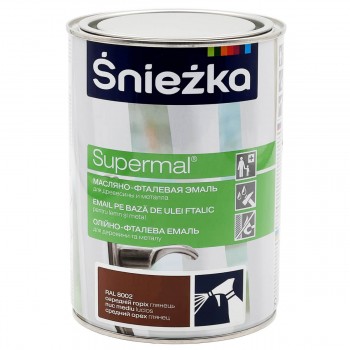 Vopsea de ulei-ftalic Sniezka Supermal nuc mediu lucios RAL8002 0,8 l
