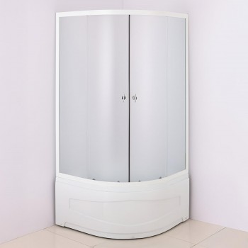 Душевая кабина Aquaplus Anna 90 (8140Q), 900х900х1950 мм, раздвижные двери, матовое стекло