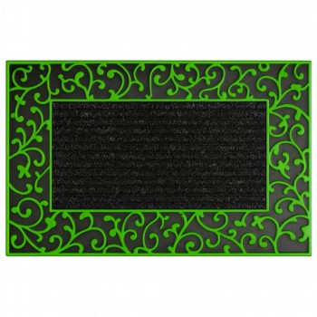 Covoraș de intrare din cauciuc cu inserție textilă Rotaru Inter NATURAL 45x70 cm verde