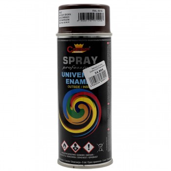 Эмаль аэрозольная Champion Color UNIVERSAL ENAMEL коричневый глянцевый, RAL 8016, 400 мл