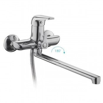 Baterie pentru cadă FRUD R22102, de perete, pipă 350 mm, crom, 150 mm, monocomandă