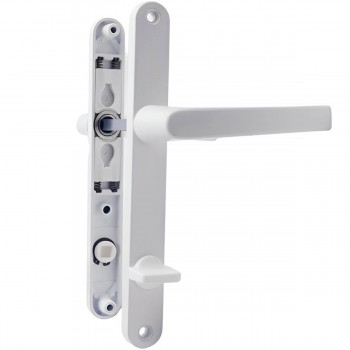 Ручки дверные на узкой планке Kale Kilit VENUS под WC, 90 мм, белые, из алюминия KEV90BKBU