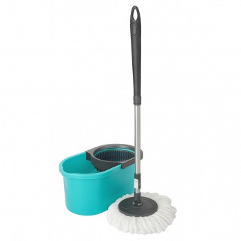Set de curățenie Zambak ZP281, mop rotativ 360, găleată cu centrifugă 13 L, mâner telescopic 105 cm, microfibră