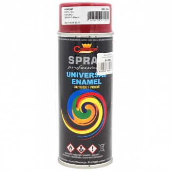 Эмаль аэрозольная Champion Color UNIVERSAL ENAMEL пурпурно красный глянцевый, RAL 3004, 400 мл