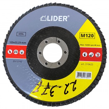 Disc lamelar pentru metal/lemn Lider 125x22,23 mm M120 (310625)