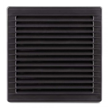 Grilă de ventilație pătrată din ABS, 170x170 mm, d.100 mm, cu plasă, antracit