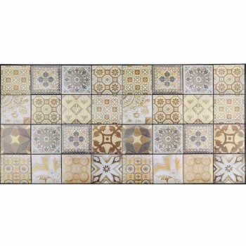 Стеновая панель ПВХ 96х48 см, под плитку, бежевая, влагостойкая для фартука кухни