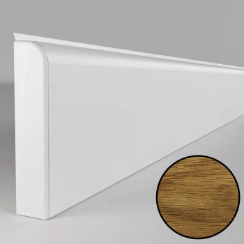 Plintă de pardoseală PVC Comfort Classic 80 mm cu canal pentru cabluri, Stejar imperial 100, 2,2 m