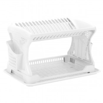 Uscător pentru veselă de masă cu două niveluri DUNYA 470 x 302 x 270 mm, din plastic (Art. 07201)