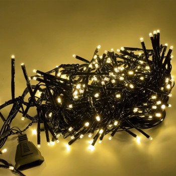 Гирлянда штора-дождик LED 3 м x 0,7 м, теплый белый, черный провод