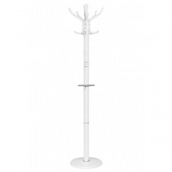 Cuier de podea din metal cu suport din piatră, alb ML516-1