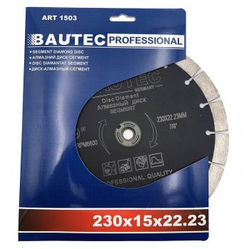 Disc diamantat segmentat BAUTEC PROFESSIONAL 230x15x22.23 mm (Art. 1503)