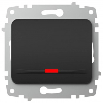 Intrerupător cu un buton cu iluminare ELBI Jazz negru mat 607-014800-201