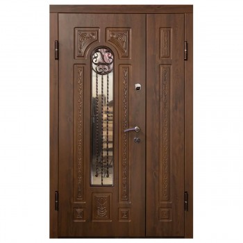 Ușă de intrare DIPLOMAT 25 dreapta stejar închis 2050x1200x70 mm