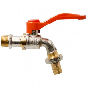 Robinet cu sferă din alamă 1/2" filet extern cu conector pentru furtun