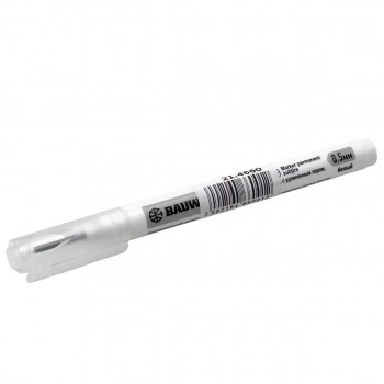 Маркер перманентный, тонкий, с удлиненным пером, быстросохнущий BAUWELT 0.5 мм, белый