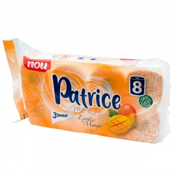 Hârtie igienică Patrice Premium Exotic Mango, 3 straturi, 8 role