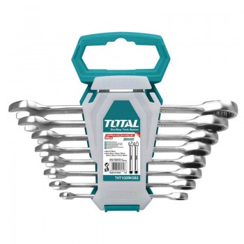Set chei combinate cu clichet Total THT102RK086, 8 buc, 8–19 mm, oțel Cr-V
