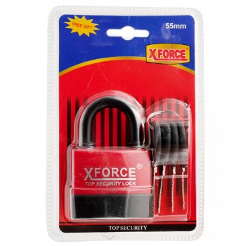 Lacăt X FORCE 55 mm impermeabil, cu acoperire cauciucată