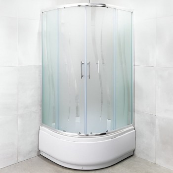 Душевая кабина Linia H2O Tiffany 90х90 см, высота 195 см, раздвижные двери, матовое стекло