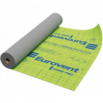 Мембрана трехслойная супердиффузионная кровельная Eurovent HOME PRO 1500 мм х 50 м 135 г/м²