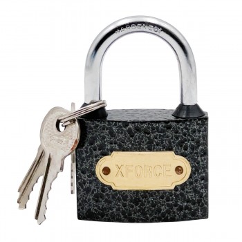Замок навесной X FORCE серый 50 мм с резиновым кольцом 2665