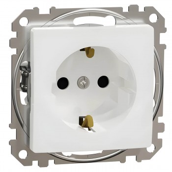 Розетка Schneider Electric Sedna скрытая установка, с заземлением, белая SDD111021